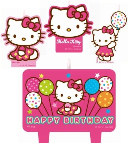 Hello Kitty Cake Candles Set Decoration Toppers by Lgp