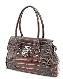 Ladies Brown Faux Alligator Crocodile Handbag