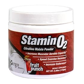 Ergo Pharm Stamin O2 Citrulline Malate Powder, Fruit Punch, 5.08-Ounce Bottle