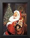 St Nick Santa Clause Christmas Cat And Dog Picture Framed Art Print