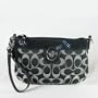 Coach Signature Peyton Capacity Wristlet Bag Clutch Wallet Black