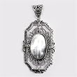 Silver Marcasite with Stone Pendants, Size: 53mm