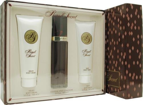 Royal Secret by Five Star Fragrance Co. for Women. Set-Cologne Spray 3.3-Ounces & Body Cream 3.3-Ounces & Body Wash 3.3-Ounces