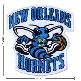 New Orleans Hornets Logo Embroidered Iron on Patches Free Shipping From Thailand