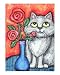 Grey Cat With Roses Giclee Poster Print by Jamie Wogan Edwards, 16x20