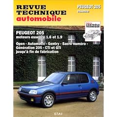 Rta PEUGEOT 205 essence 1.6 et 1.9