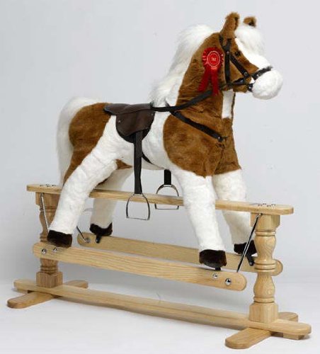 Childrens Toyshop  Toys : Swing rocking horse - skewbald