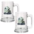Dallas Cowboys 2pc 15oz Glass Tankard Set- Helmet Logo NFL Football