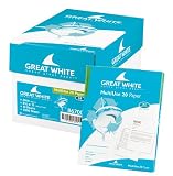 Great White(R) MultiUse 20 Paper, 8 1/2in. x 11in., 20 Lb., 92 Brightness, Ream of 500 Sheets, Case Of 10 Reams