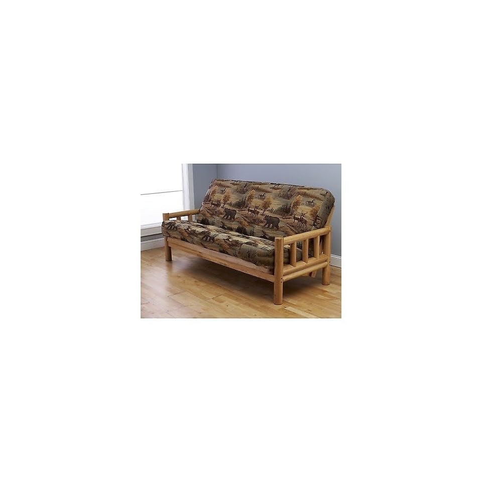 Futon Frame And Full Size Mattress Set This Rustic Log Frame Sofa
