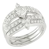 1 Carat Wedding Ring Set in 14K White Gold