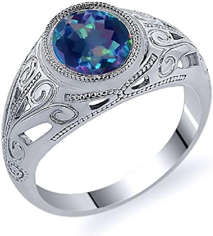 Pink Cookie Oval Flower Petal Mystic Quartz Silver Men's Ring