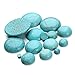 Linsoir Beads Natural Turquoise Gemstone Cabochons Round Flat-Back Design Dia=12mm/Pack of 10