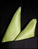 Fine Golden Green Silk Pocket Square, 100% Silk - by Royal Silk