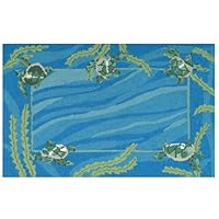 Homefires Accents Turtles Swimming Indoor Rug, 22-Inch by 34-Inch