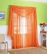 2 Piece Solid Orange Sheer Window Curtains/drape/panels/treatment 60w X 84l