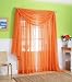 2 Piece Solid Orange Sheer Window Curtains/drape/panels/treatment 60