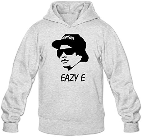 Logoer Men's Eazy E by Nuked Candy Sweatshirt Hoodie M Light Grey