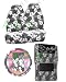 9 Piece Hawaiian Auto Interior Gift Set - Grey Hawaii Hibiscus Floral print: 2 Front Bucket Seat Cover, Steering Wheel Cover, 2 Shoulder Harness Pressure Relief Cover, 2 Front Floor Mat and 2 Rear Floor Mat - Grey
