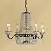 AF Lighting 7003-4H Parlor Candle Base Mini Chandelier, Oil Rubbed Bronze with White Faux Beads
