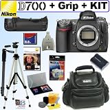 Nikon D700 12.1MP Digital SLR Camera and Professional Power Grip + 8GB Deluxe Accessory Kit