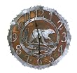 Wilderness Bear Rust Patina and Burnished Steel Wall Clock (12 inch)
