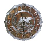 Wilderness Bear Rust Patina and Burnished Steel Wall Clock (18 inch)