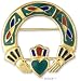 Claddagh Jewelry: Green Celtic Claddagh Brooch