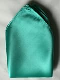 Creamy Satin Silk Pocket Square by Royal Silk - Turquoise - 100% Silk