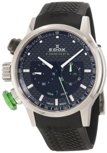 Edox Men's 10303 TIN NIN WRC Chronograph Tachymeter Black Rubber Titanium Watch