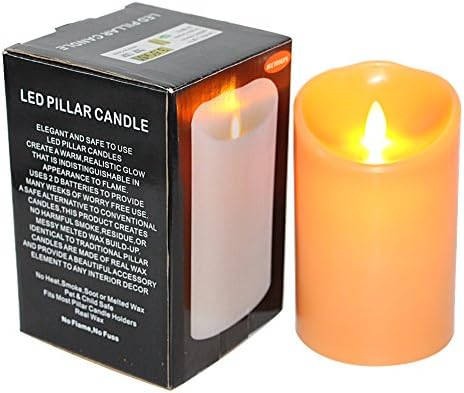 KCRIUS(TM) 3.5"x 5" Apricot Flickering Flameless Moving Wick Candle with Timer