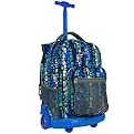 J World Single Handle Rolling Squares Backpack - Blue