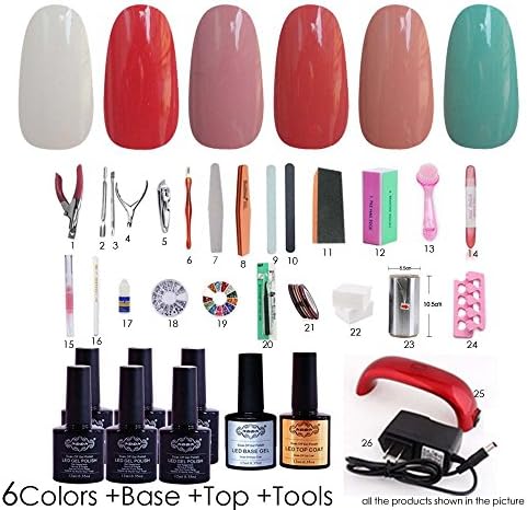 Led Gel Colors Nail Colors Gel Polish Kit With UV Light Nail Art Tool Kit Set QC6-Q1