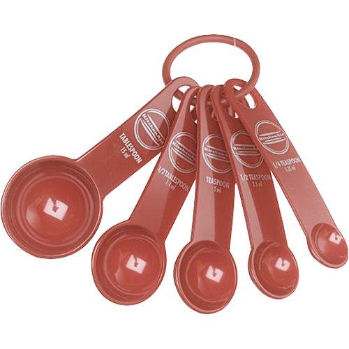 KitchenAid 5-Piece Measuring Spoon Set, Red