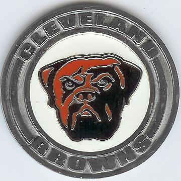 NFL Cleveland Browns Poker Guard with black velvet pouch