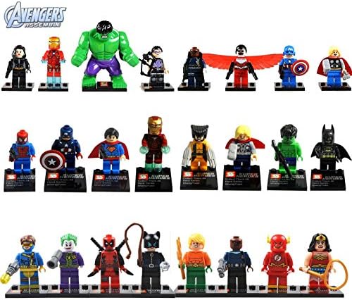 Lot 24 Sets Super Heroes Series Superman Batman Wolverine Hulk Minifigures Toy