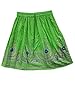 Green Lehenga Beaded Paisley Rayon knee Length Skirt