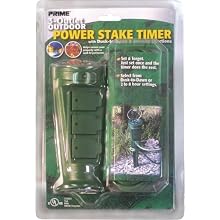 Prime PBTN0006 Outdoor Power Stake with 3-Outlets Sliding Outlet Covers On/Off Switch 6-Feet Cord and Timer Function, Green