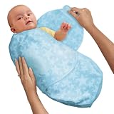 Kiddopotamus SwaddleMe Microfleece Adjustable Infant Wrap (Blue Star - Small)