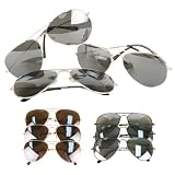 UB Classic Aviator Sunglasses 3-Packs: Reflective Lenses