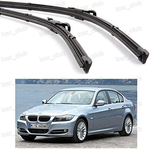 24" &amp; 19" Car Front Windshield Wiper Blade Bracketless for BMW 3-Series 2005-2011 E90