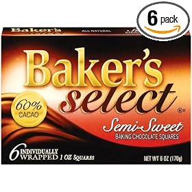 Baker's Semi-Sweet, 6-Ounce Bars (Pack of 6)