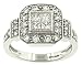 Jewelry : Pave and Princess Cut Fashion Diamond Ring 1.00cttw