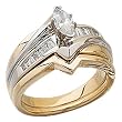 14Kt Two Tone Diamond Bridal Ring Set (Center stone is not included)