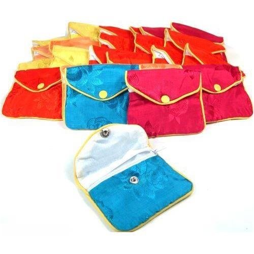 24 Jewelry Chinese Silk Pouches Chain Gift Display 3.5