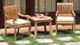 New Grade-A Teak 3Pc Set - 2 Arm Chairs with side / End Table [Model:GVf]