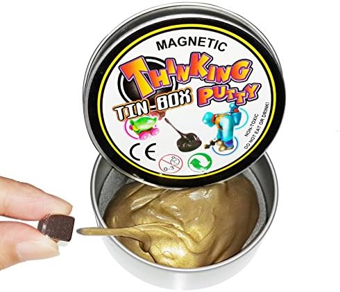 TinBox Thinking Putty Toy Slime Magic Magnetic Plasticine Teenagers&amp;Adults toy, Golden 120g Pack of 1