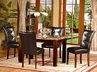 5 Pc Dark Artificial Marble Top Dinette Dinning Set , Dining table 4 Chairs