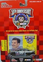 Racing Champions - NASCAR - 50th Anniversary - 1999 - Glenn Allen - No. 99 Luxaire Chevrolet Monte Carlo - 1:64 Die Cast Replica Car and Collector Card