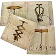 Cocktail Plates, Private Reserve Wine Theme, Boxed Set of 4